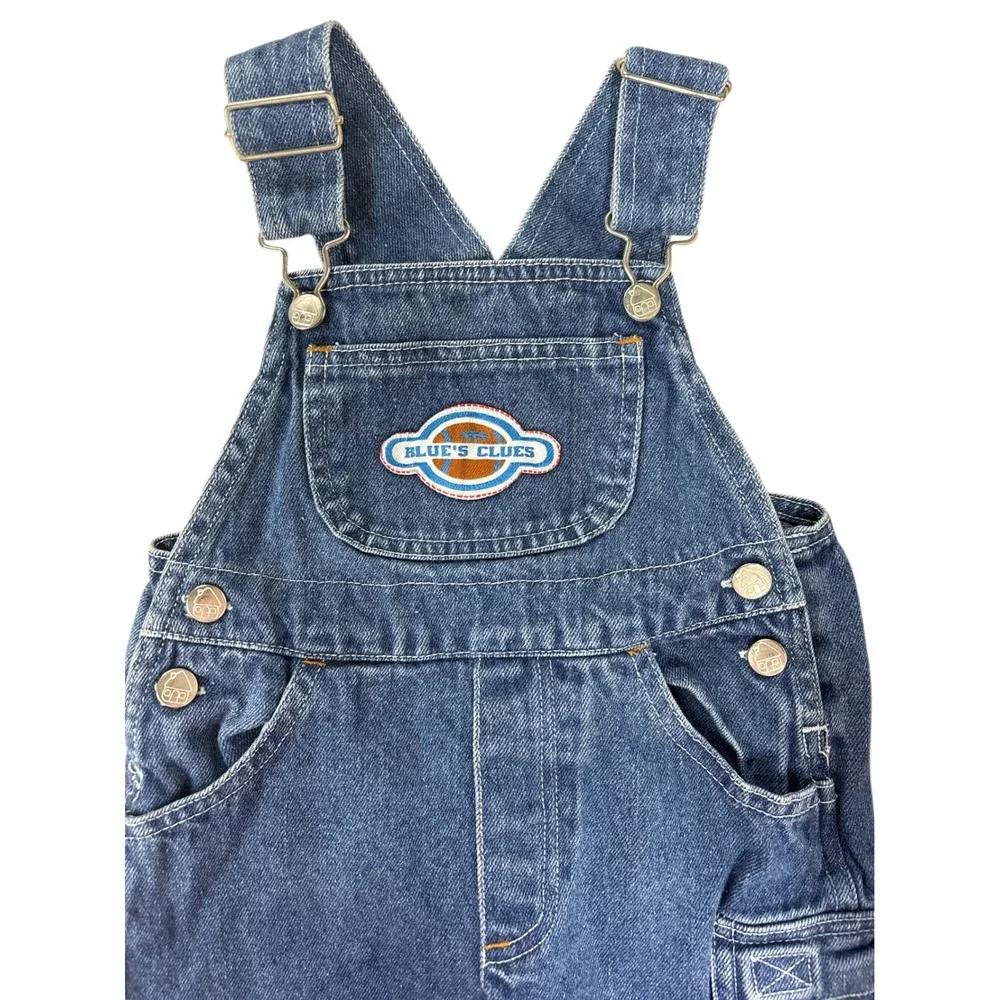 Vintage Blue's Clues Y2K Embroidered Denim Jean Overalls 2T‎ & Shirts 2000